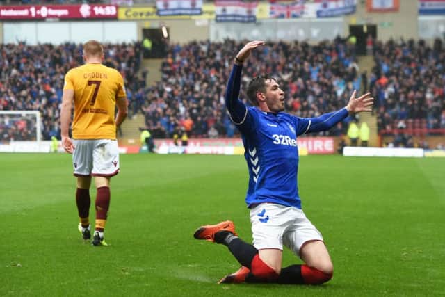 Kyle Lafferty celebrates his equaliser. Picture: SNS