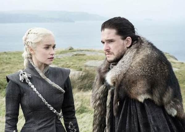 Emilia Clarke as Daenerys Targaryen and Kit Harington as Jon Snow in Game Of Thrones (Sky). Picture: PA.