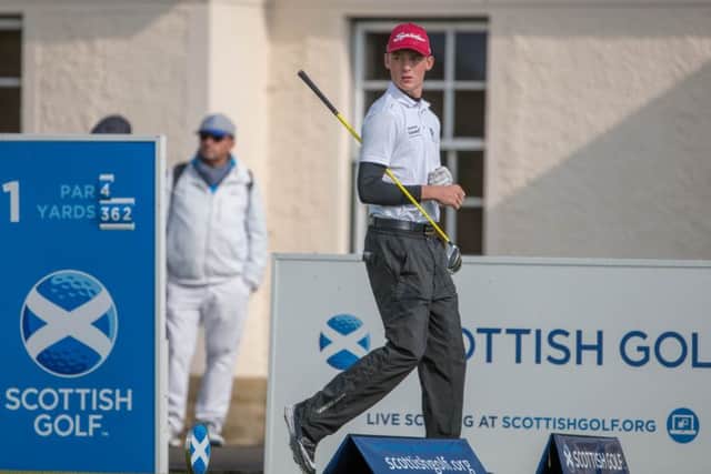Castle Park's Connor Wilson, the Scottish Boys' champion, opened with a 68 to sit one off the lead in the Carrick Neill Scottish Open Stroke Play Championship. Picture: Kenny Smith