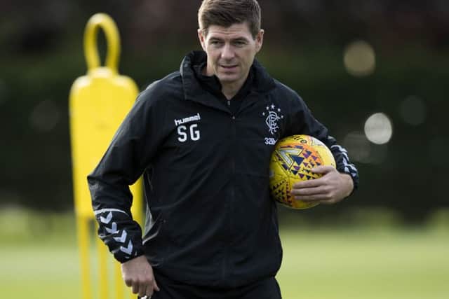Rangers manager Steven Gerrard takes training before flying to Russia. Picture: Paul Devlin/SNS