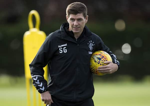 Rangers manager Steven Gerrard takes training before flying to Russia. Picture: Paul Devlin/SNS
