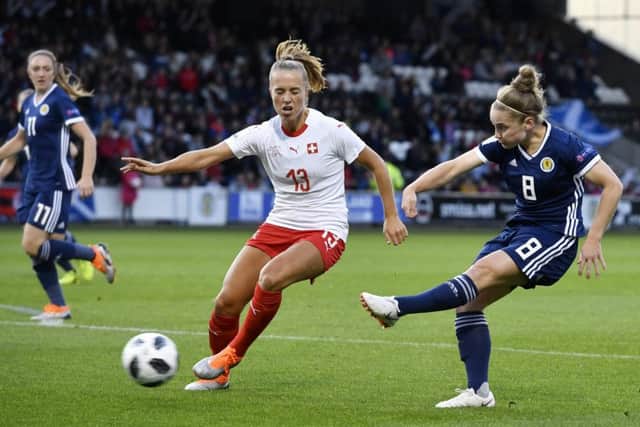 Scotland's Kim Little scores to make it 2-0. Picture: SNS/SFA