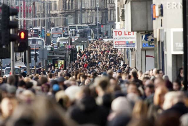 Shopping along Edinburgh's Princes Street