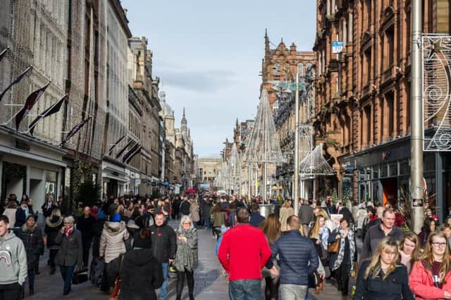 Retail property performed poorly, pictured is Buchanan Street in Glasgow