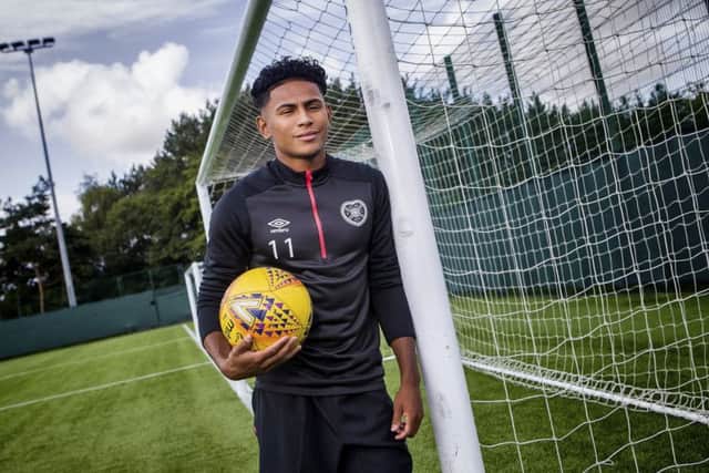 Manchester Uniteds Demetri Mitchell arrived for his second loan spell at Hearts this week and is eager to play against St Mirren today. Picture: SNS.