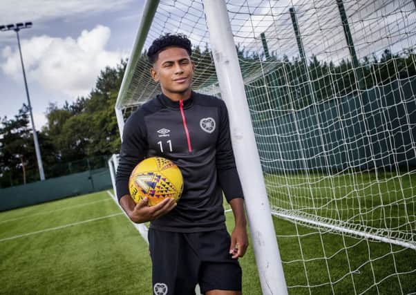 Manchester Uniteds Demetri Mitchell arrived for his second loan spell at Hearts this week and is eager to play against St Mirren today. Picture: SNS.