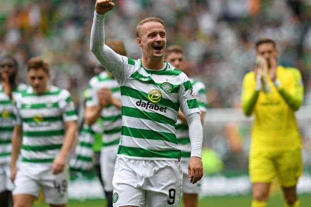 Leigh Griffiths celebrates Celtic's Old Firm victory over rivals Rangers. Picture: SNS Group