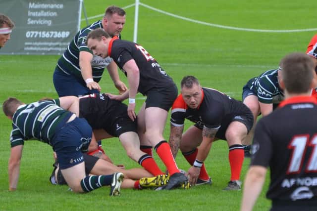 Craig Quigley acting as scrum half for Lasswade in their 48-15 defeat to GHK. (picture; Richard Payne)