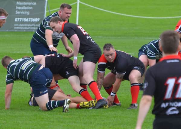 Craig Quigley acting as scrum half for Lasswade in their 48-15 defeat to GHK. (picture; Richard Payne)