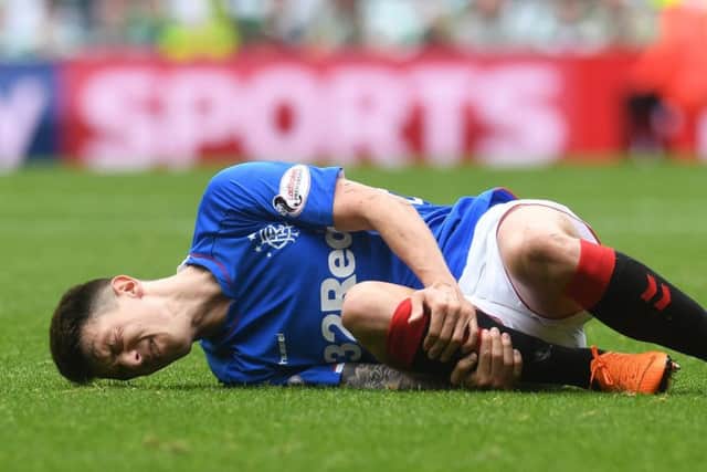 Ryan Jack and Steven Gerrard believe Rangers should have had a foul in the build up to Celtic's goal on Sunday. Picture: SNS