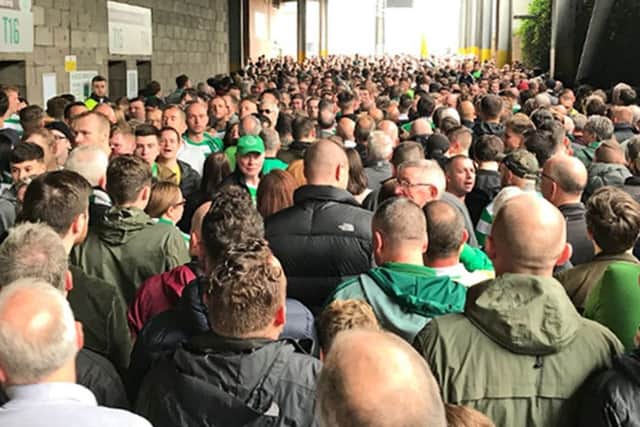 Celtic has apologised after after a crush before the first Old Firm game of the season saw fans requiring treatment. Picture: PA Wire
