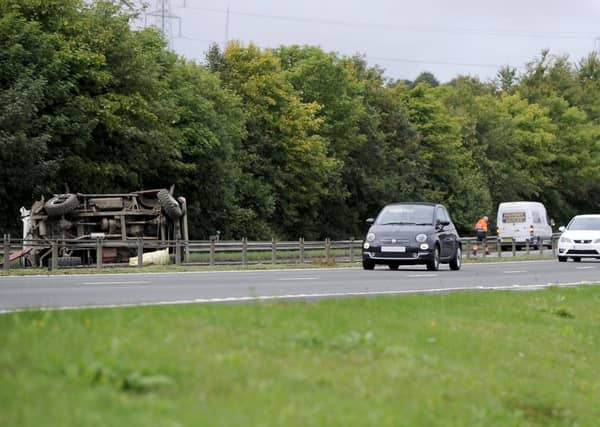 The accident took place between junctions 1 and 2 on the M876. Picture: Michael Gillen
