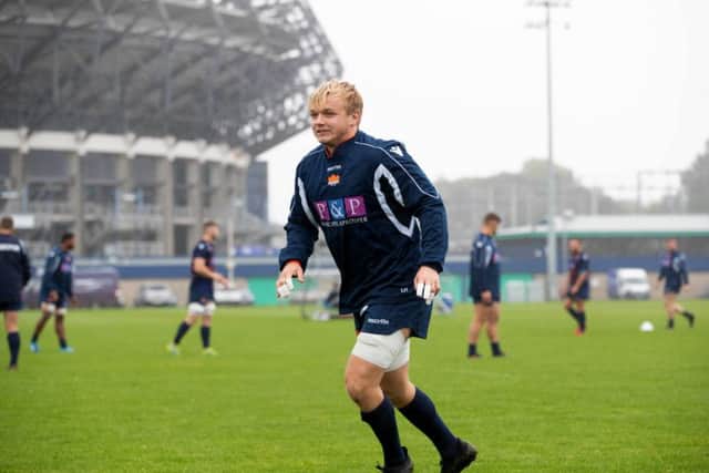 Edinburgh's Luke Hamilton in training. Picture: