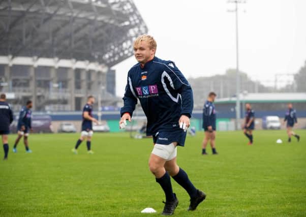 Edinburgh's Luke Hamilton in training. Picture: