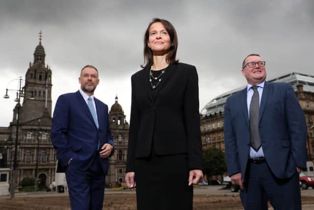 From left: chair Bruce Farquhar, newly appointed partner Gillian Jamieson, and managing partner Murray McCall. Picture: Stewart Attwood.