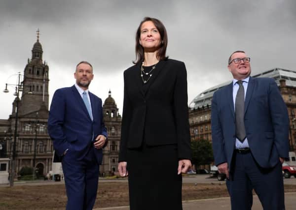 From left: chair Bruce Farquhar, newly appointed partner Gillian Jamieson, and managing partner Murray McCall. Picture: Stewart Attwood.