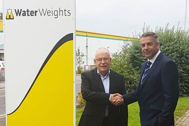 Alan Milne, MD of Water Weights, with Graham Brading, group director, buoyancy and ballast, at Unique Group. Picture: Contributed