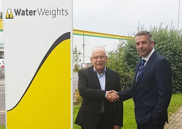 Alan Milne, MD of Water Weights, with Graham Brading, group director, buoyancy and ballast, at Unique Group. Picture: Contributed