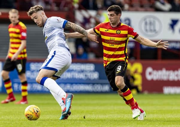 Kris Doolan (right) scored but the officials missed it. Picture: SNS Group