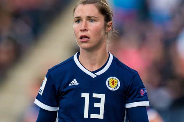 Jane Ross headed the winner as Scotland beat Albania 2-1 to reach the 2019 World Cup finals. Picture: SNS Group