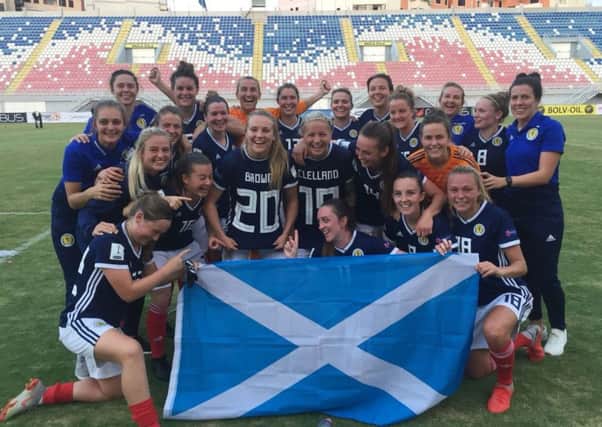 Scotland celebrate after victory over Albania meant they qualified for the World Cup in France next year