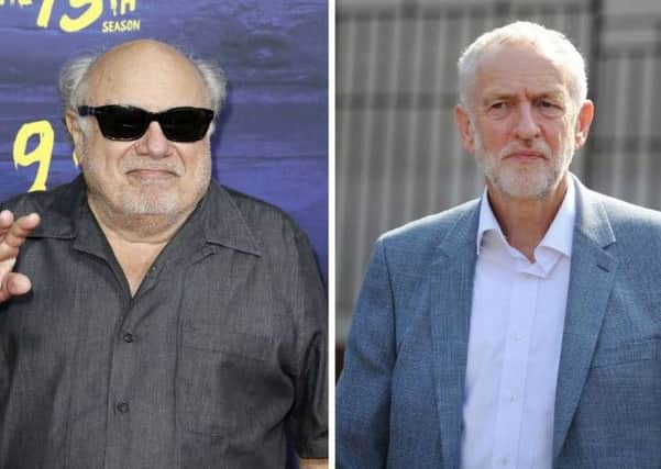 Hollywood actor Danny DeVito (L) has defended Labour leader Jeremy Corbyn. Picture: Getty Images