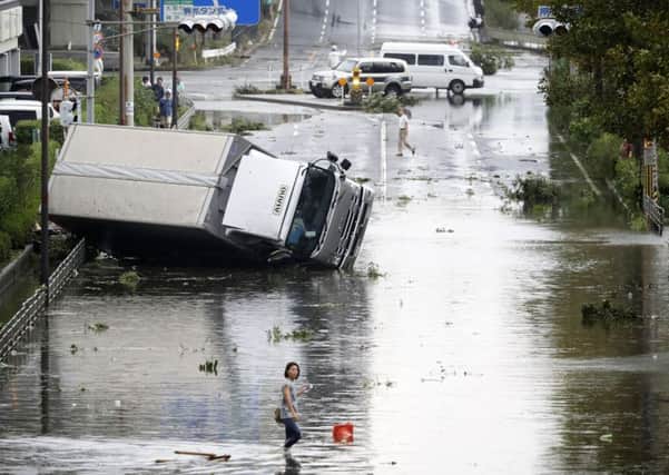 A powerful typhoon blew through western Japan on Tuesday. Picture: AP