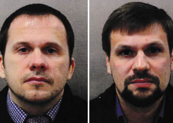 These two men are wanted over the attempted murders of Sergei Skripal, his daughter Yulia, and British police officer Nick Bailey, as well as the death of Dawn Sturgess