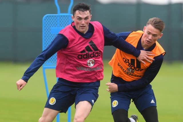 John Souttar in Scotland training with Scott McTominay. Picture: Craig Foy/SNS