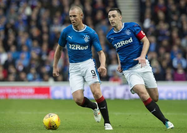 Kenny Miller, left, and Lee Wallace in action for Rangers in June 2017. Picture: SNS Group