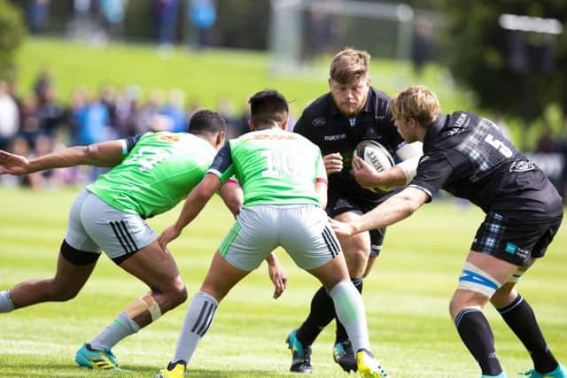 Glasgow Warriors' South African prop Oli Kebble carries the ball. Picture: Bruce White/SNS