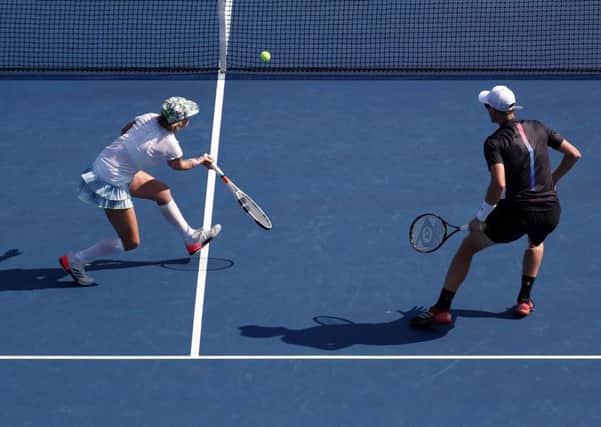 Jamie Murray and Bethanie Mattek-Sands in action during their mixed doubles semi-final. Picture: Al Bello/Getty
