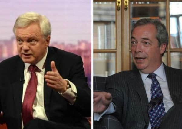 Former Brexit secretary David Davis is to appear on a platform along with Nigel Farage for the Leave Means Leave campaign. Picture: BBC/TSPL