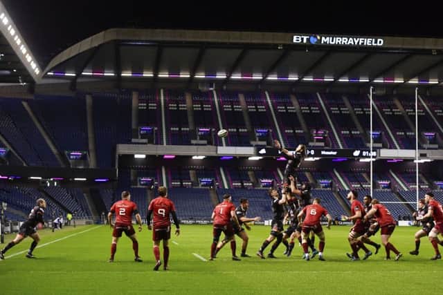 Edinburgh playing to empty seats at Murrayfield. Pic: SNS
