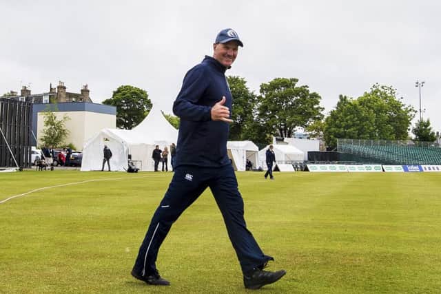 Grant Bradburn at the Grange, where he guided Scotland to victory over England in June in a one-day international. Picture: SNS