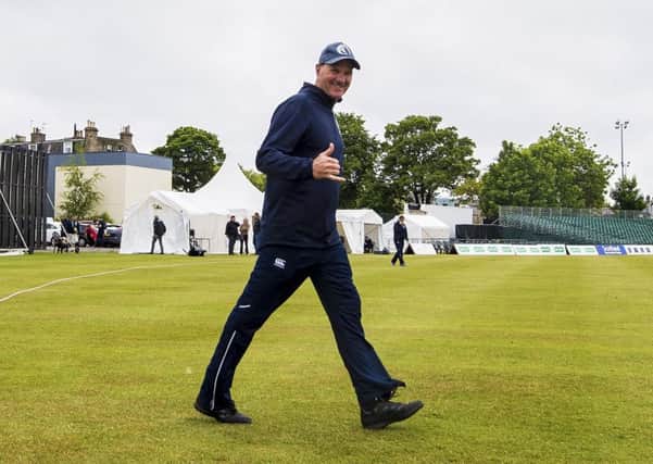 Grant Bradburn at the Grange, where he guided Scotland to victory over England in June in a one-day international. Picture: SNS