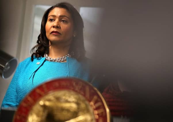 San Francisco's Mayor, London Breed, is the only woman in change of one of America's 14 biggest cities (Photo by Justin Sullivan/Getty Images)