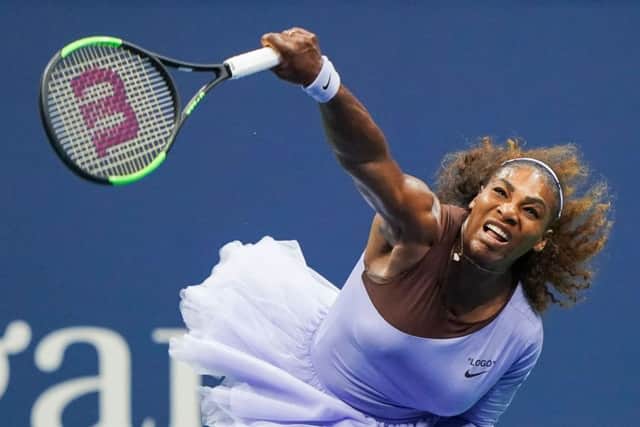 Following a near-death experience after giving birth, a more relaxed Serena Williams is homing in on Margaret Courts grand slam record. Picture: AFP/Getty.