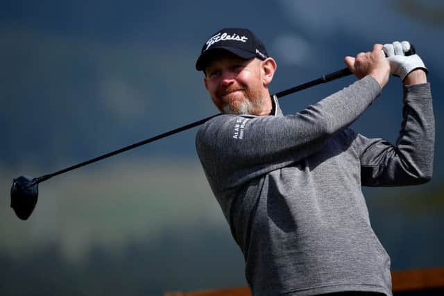 Stephen Gallacher drives during his second round in Switzerland. Picture: Stuart Franklin/Getty