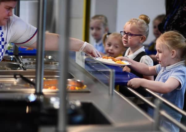 Whatriggs primary school in Kilmarnock, where children are served organic, locally produced food. Picture: John Devlin