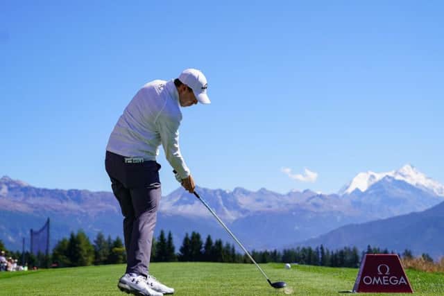Matthew Fitzpatrick plays a shot on the seventh hole. Pic: Stuart Franklin/Getty Images
