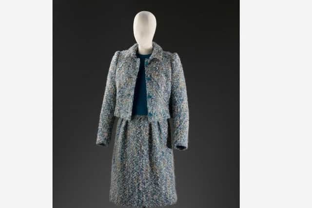 Suit made with fabric by Bernat Klein, designed by Edwin Hardy Amies, c.1970 (V&A, given by Mrs Gould). Picture: Contributed