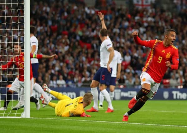 Rodrigo wheels away in delight after grabbing the winning goal. Picture: Getty.