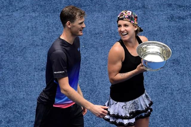 Jamie Murray and Bethanie Mattek-Sands hope their new partnership will bring more trophies after their victory at the US Open. Picture: Getty.