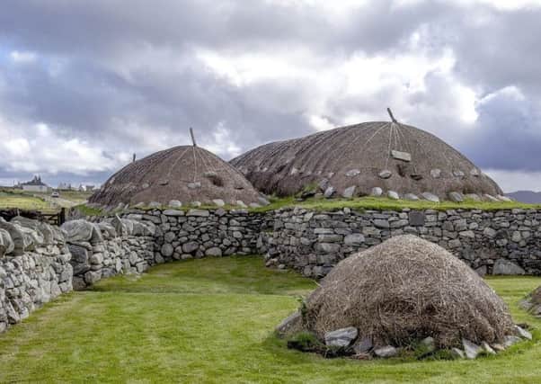 The blackhouses at Arnol, Lewis, where turf is used to line the roof. PIC: HES.
