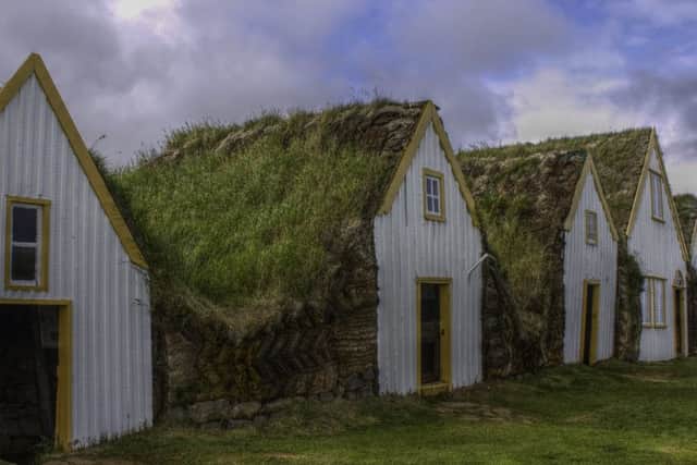 Turf houses in Iceland, where this style of property was built until the 1980s. PIC: Creative Commons.