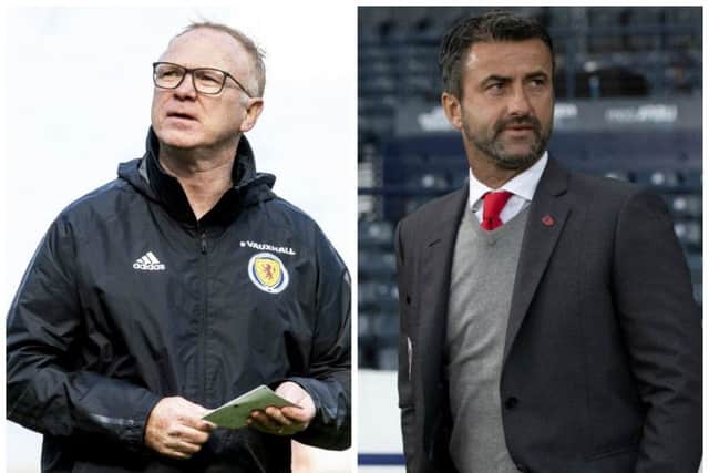 Alex McLeish, left, and Christian Panucci go head-to-head at Hampden this evening. Pictures: SNS Group