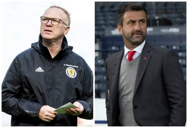 Alex McLeish, left, and Christian Panucci go head-to-head at Hampden this evening. Pictures: SNS Group