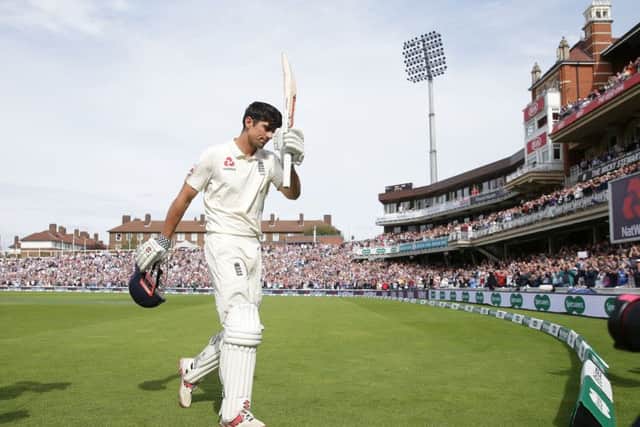 Alastair Cook leaves the field after being dismissed for 147 in his final Test innings. Picture: Adam Davy/PA