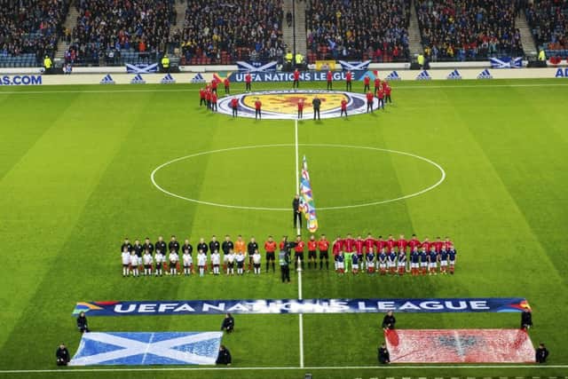 Hampden Park last night attracted its lowest crowd for a Scotland match this century. Picture: SNS/SFA